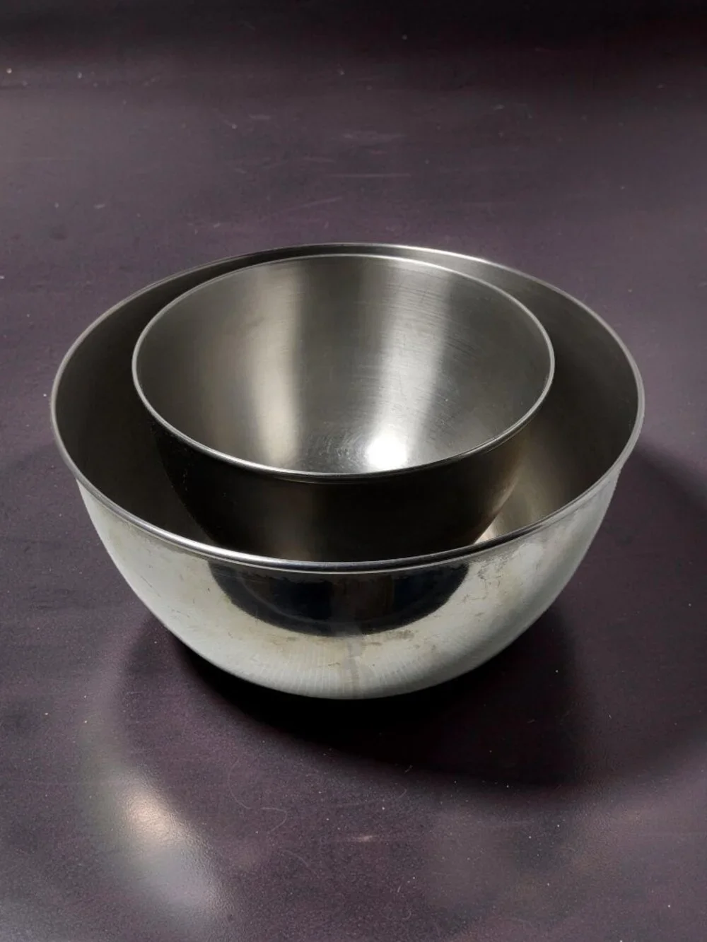 Vintage Stainless Steel Lipped Bottom Made in the US Mixing Bowls